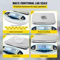 Küchenwaage, 5000g Kapazität, LCD-Hintergrundbeleuchtung