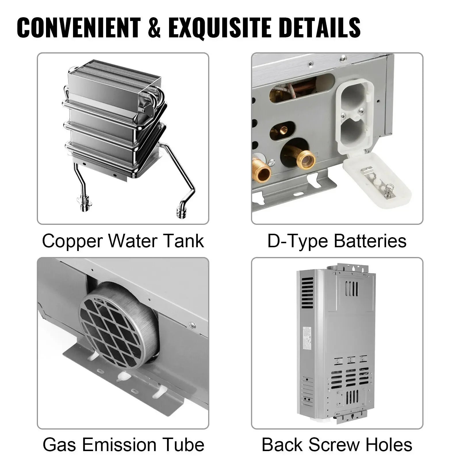 Gas Hot Water Heater, Instant Heating, Tankless Design