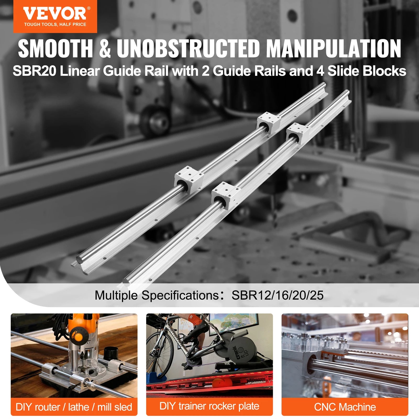 Linjär Guide Rail Set, Hög Precision, Kompatibilitet med CNC Router