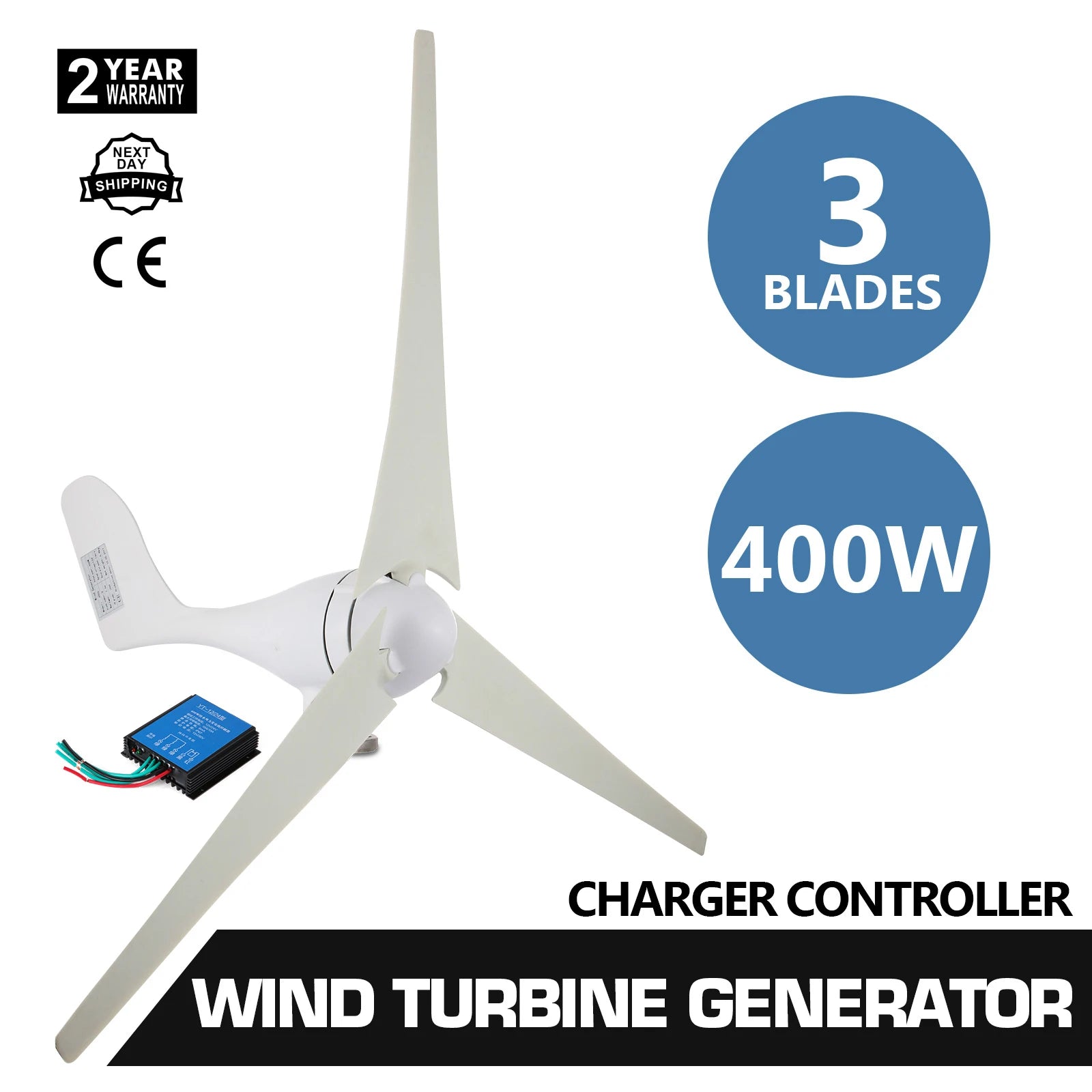 Windturbinegenerator, 400W, Laadregelaar