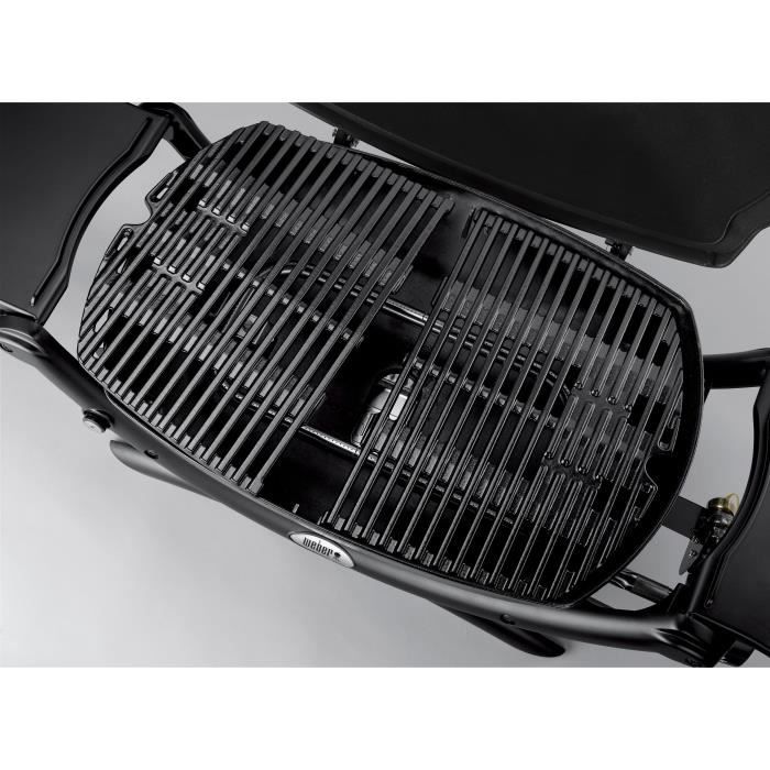 WEBER Q2000 Black charcoal barbecue - 2 cooking grills 55x39 cm - Aluminum tank - Folding shelves