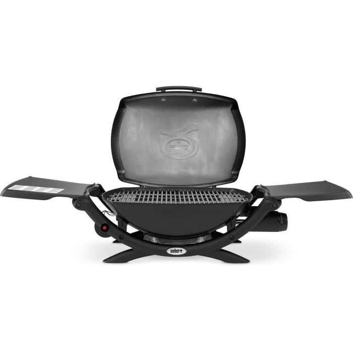 WEBER Q2000 Black charcoal barbecue - 2 cooking grills 55x39 cm - Aluminum tank - Folding shelves
