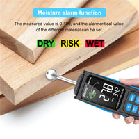 Wood Moisture Meter, Non-destructive Measurement, Auto Detect Wettest Timber