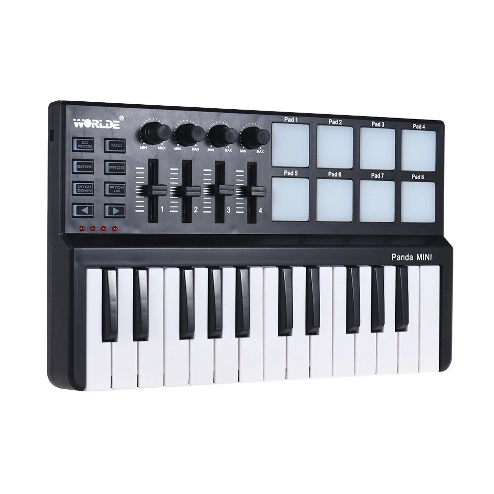 Claviatură controler MIDI, portabilă, tastatură USB