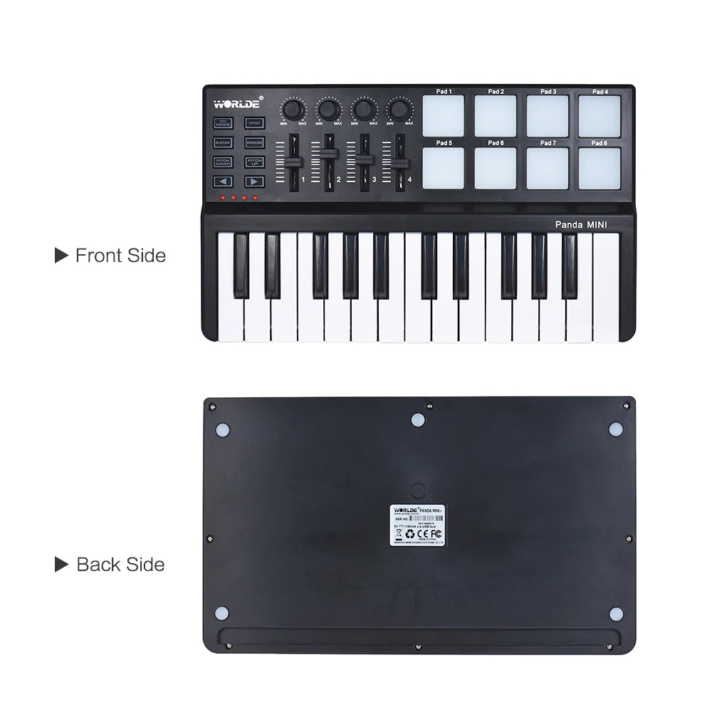 MIDI Controller Keyboard, Portable, USB Keyboard