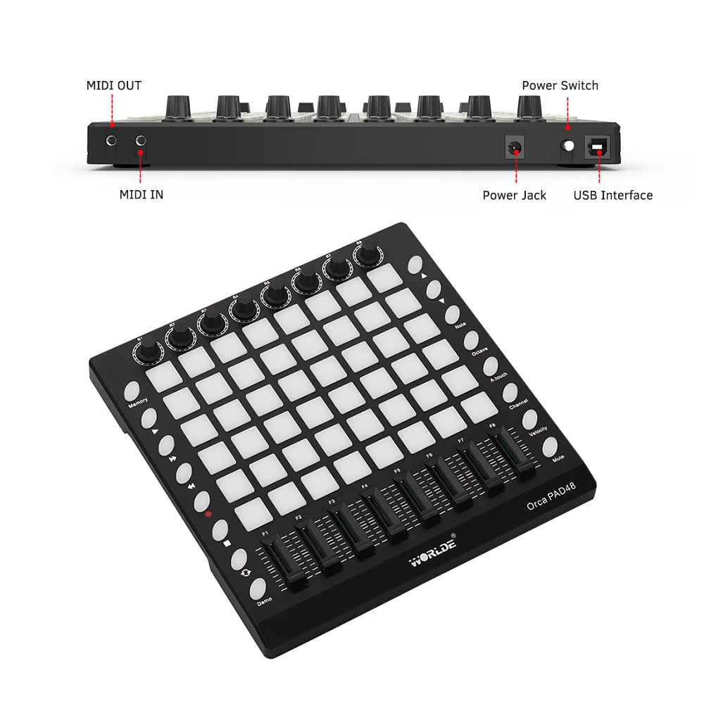 MIDI Schlagzeug-Pad-Controller, tragbar, RGB-beleuchtete Pads