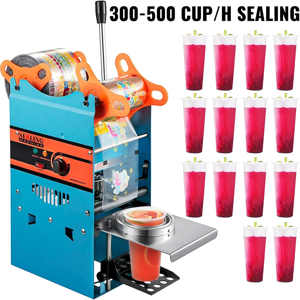 Cup Sealing Machine, Manual Operation, Seals Plastic and Paper Cups