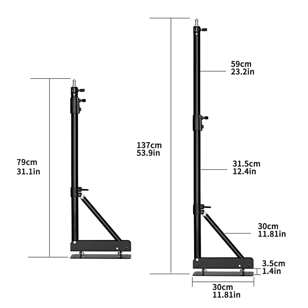 Studio de fotografie cu braț telescopic, lungime maximă de 539 inch, rotativ orizontal și vertical.