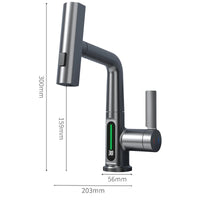 Waterfall Basin Faucet, Pull-Out Design, Digital Temperature Display