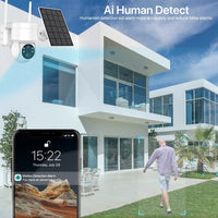 Camera WiFi PTZ pentru exterior, alimentată de energie solară, rezoluție HD de 4MP