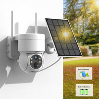 Camera WiFi PTZ pentru exterior, alimentată de energie solară, rezoluție HD de 4MP