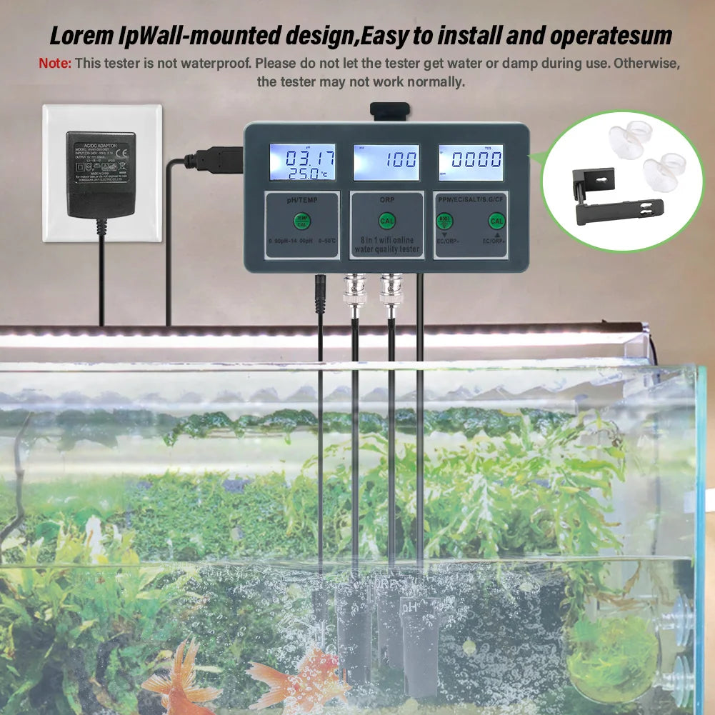 Smart Water Tester, WiFi Connectivity, Multi-parameter Testing