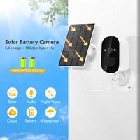 Camera solară de exterior, detectare corp uman PIR, Full HD 1080P