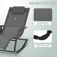 Garden Recliner Chair, Rocking Function, Headrest and Armrests