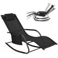 Garden Recliner Chair, Rocking Function, Headrest and Armrests