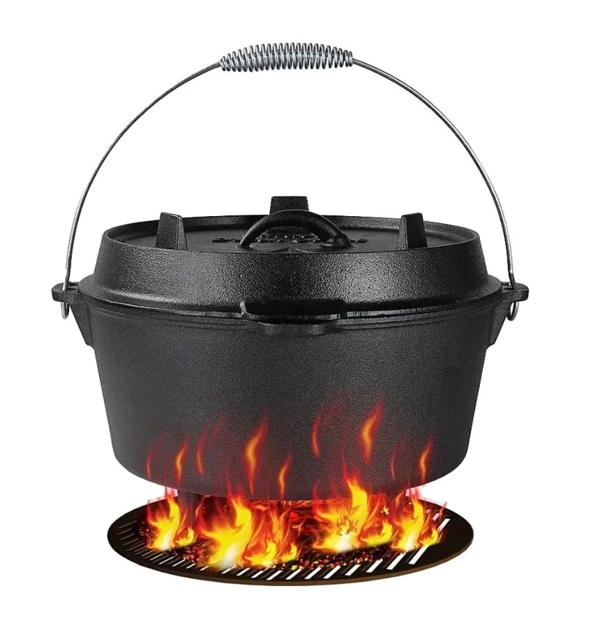 BBQ Dutch Oven, 40L Capaciteit, Gietijzeren Constructie 4L