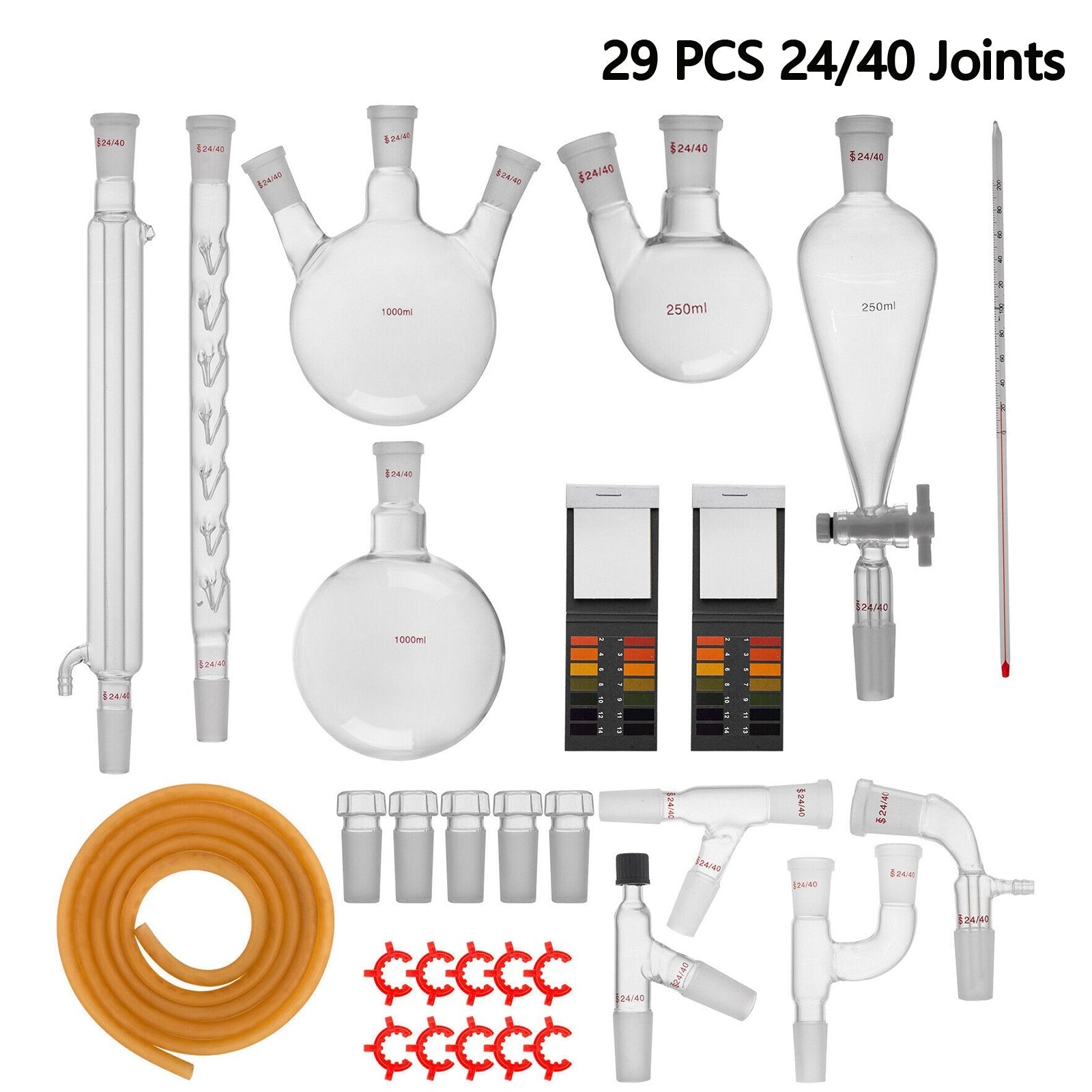 Laboratory Glassware Kit, 24/40 Joints, Borosilicate Glass