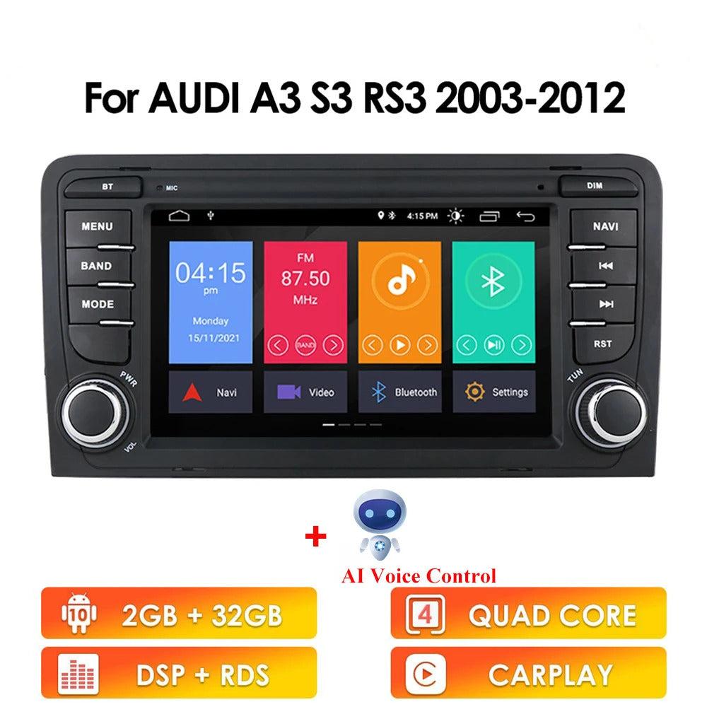 Audi A3 Bil Multimedieafspiller, Android 10, GPS Navigation