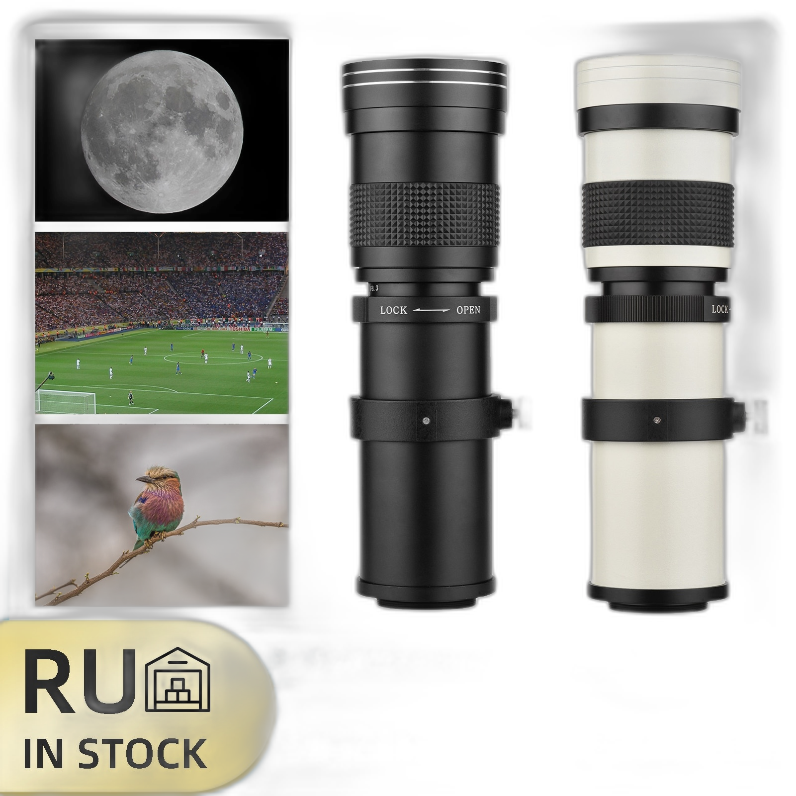 Super Telefoto Zoomobjektiv, 420-800mm Brännvidd, Universal 1/4 Gänga