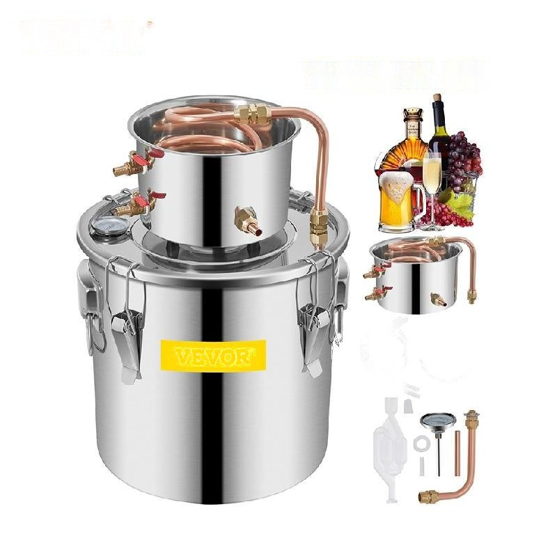 Distilator de alcool și apă, capacitate de 3 gal, tuburi din silicon de calitate alimentară.