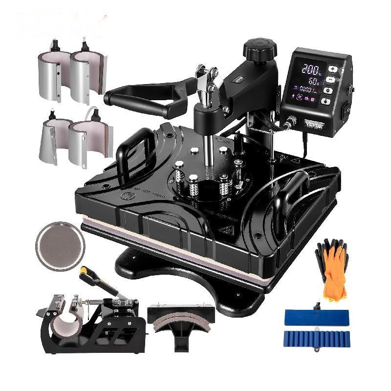 Heat Press Machine, Digital Display, Adjustable Pressure