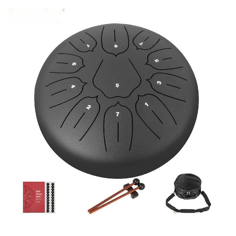 Steel Tongue Drum, 11 Notes, Steel-Titanium Alloy, Travel Bag Included