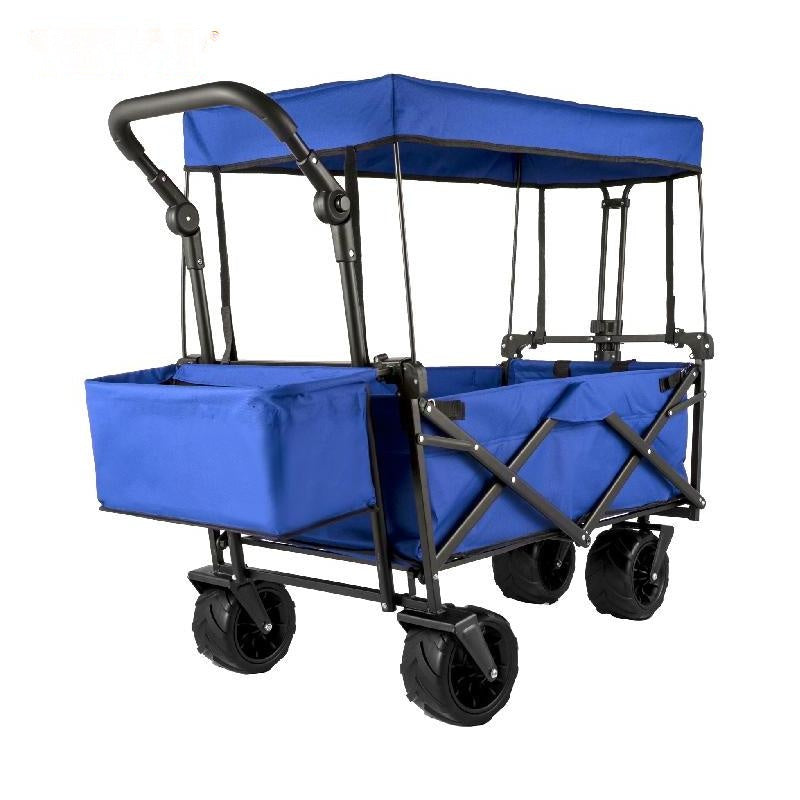 Folding Wagon Cart, Adjustable Handle, All-Terrain Wheels