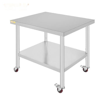 Kitchen Prep Table, Adjustable Shelf, Caster Wheels
