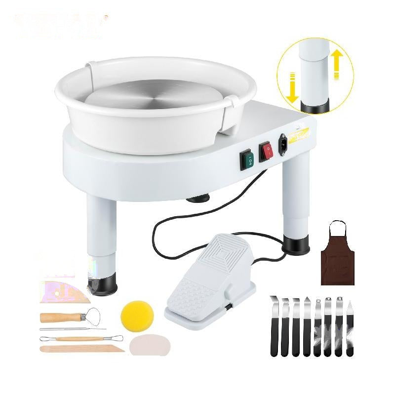 Pottery Wheel Machine, Foot Pedal Control, Removable Water Basin