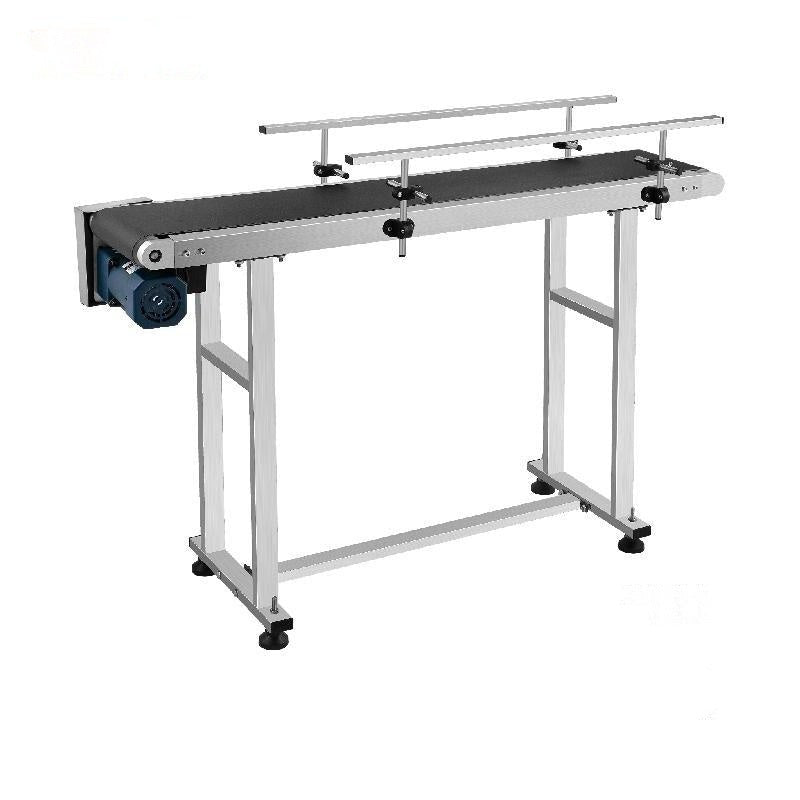 Conveyor Belt Machine, 150 CM Length, Stainless Steel Guardrail
