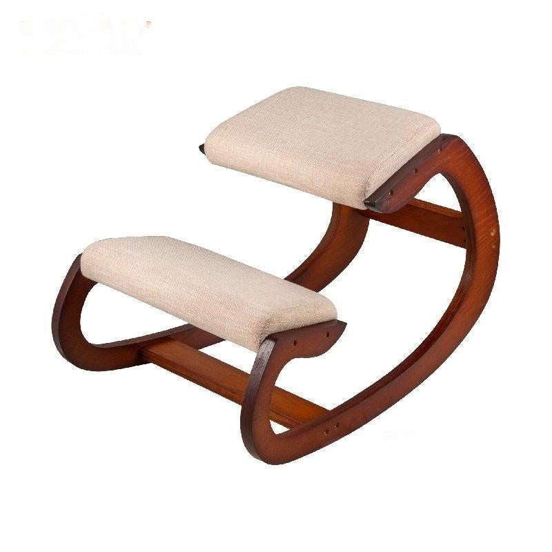 Ergonomic Kneeling Chair - Natural Birch Wood, 100 kg Load Capacity,