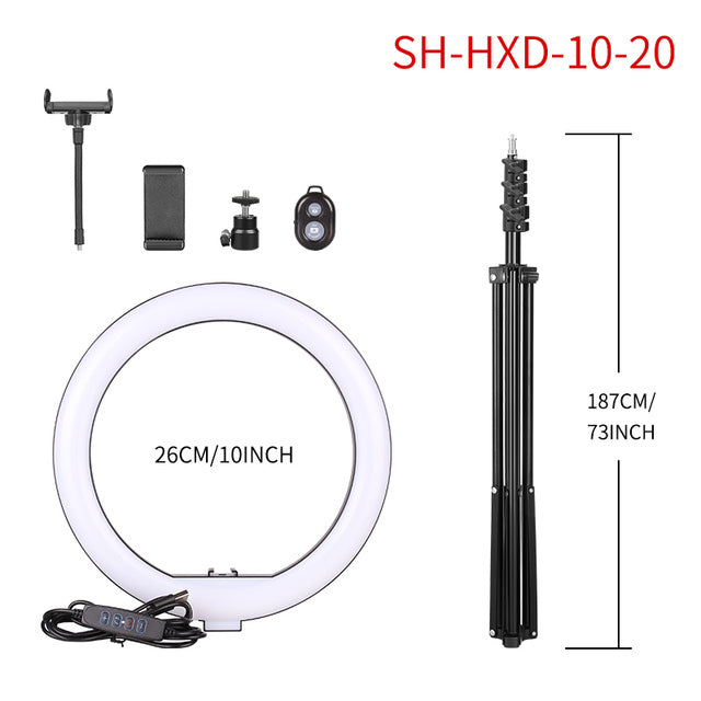 LED Ring Light, Bluetooth Remote Control, Tripod Stand