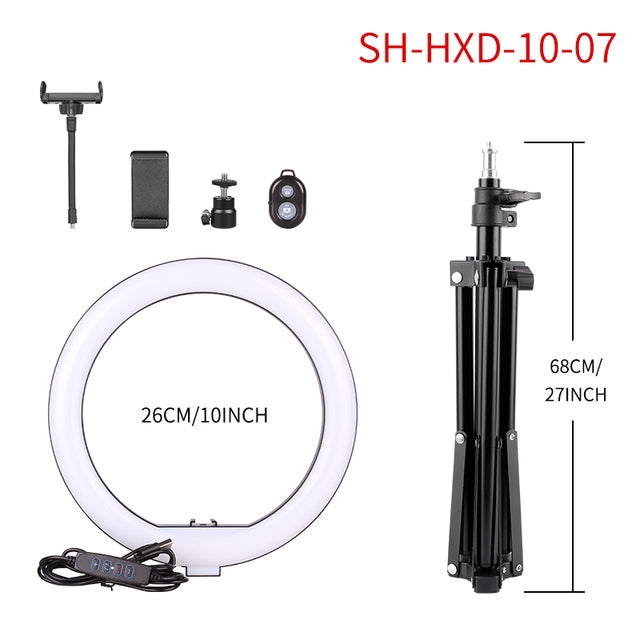 LED Ring Light, Bluetooth Remote Control, Tripod Stand