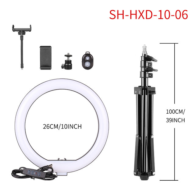 LED Ring Light, Bluetooth Remote Control, Tripod Stand