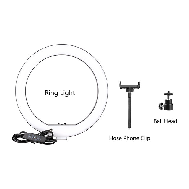 LED-ringljus, Bluetooth-fjärrkontroll, stativ