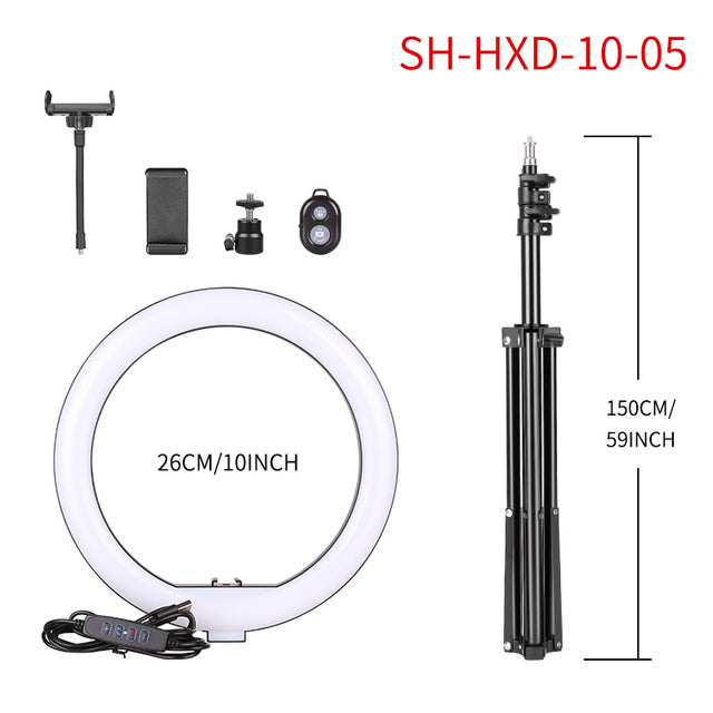 LED Ring Light, Bluetooth Remote Control, Tripod Stand