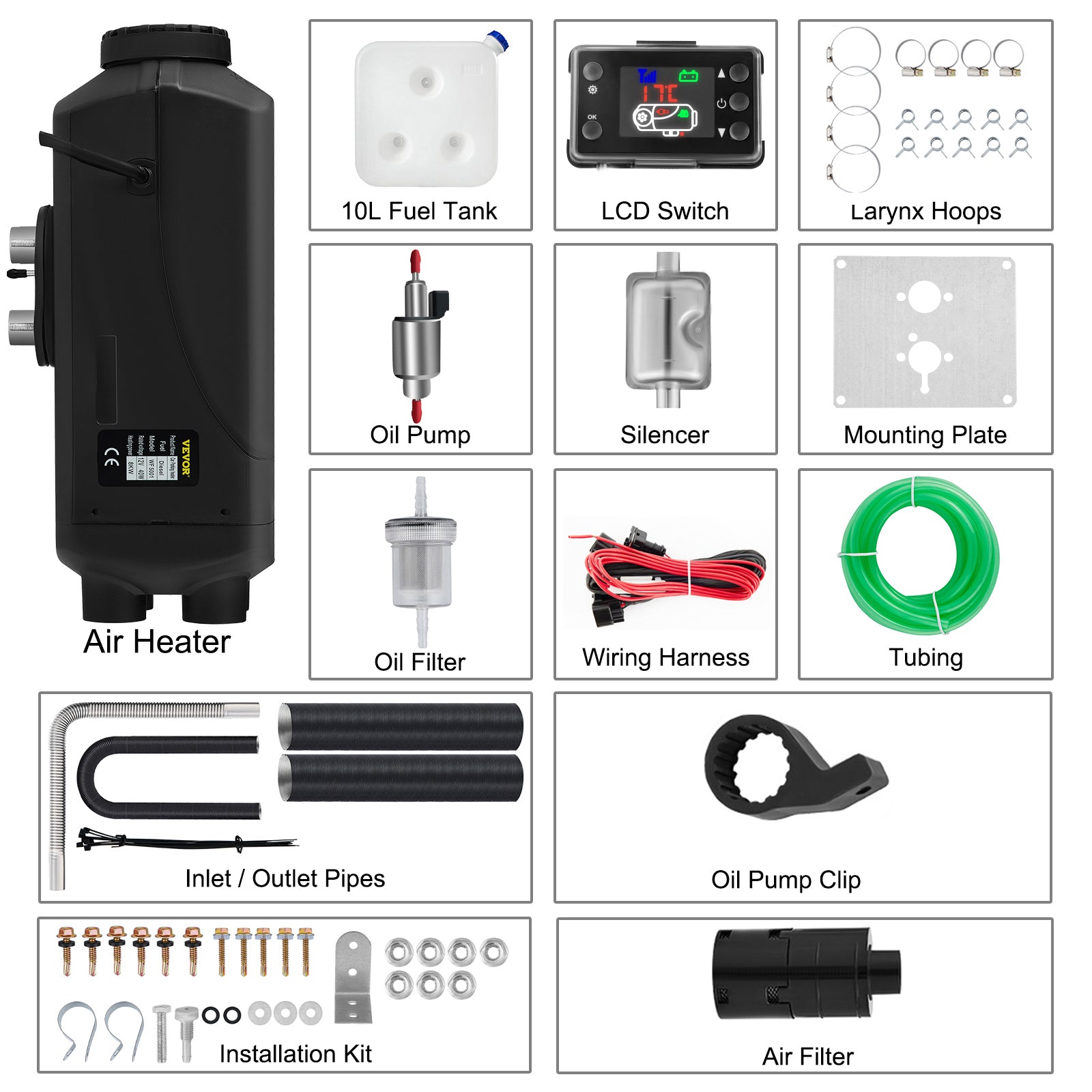 Brandstof Heater | Motor heater | 8KW | LCD | 12 V | Luchtverwarmer | Ideaal Voor Auto, Camper, Vrachtwagen | Diesel