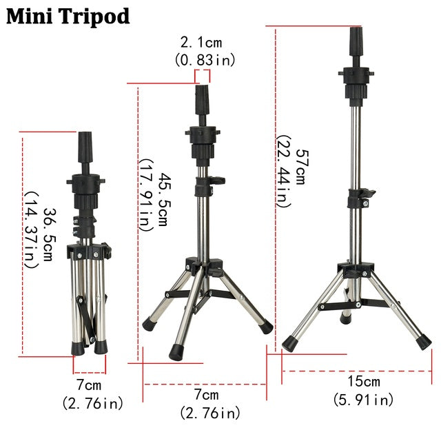 Wig Stand Mannequin Head, Brush Set, Tripod Stand