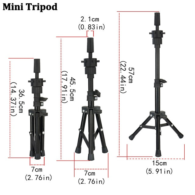 Wig Stand Mannequin Head, Brush Set, Tripod Stand