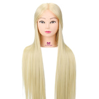 30 75CM Synthetisch Fiber Haar Trainingshoofd - Hoge Temperatuur Mannequin Pop voor Pruik Styling Oefening