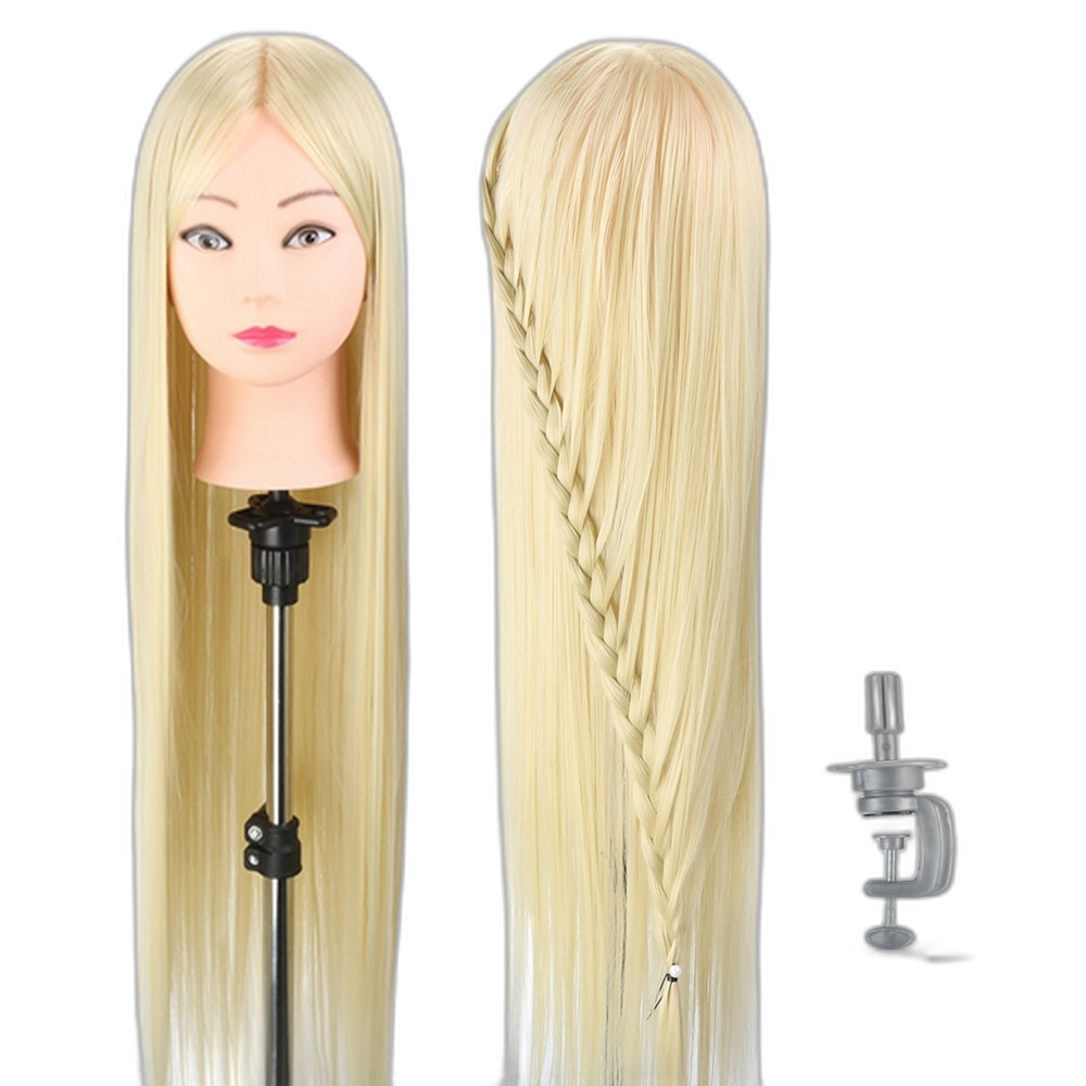 Hair Styling Mannequin, High Temp Fiber, Blonde Dummy Dolls