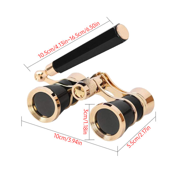 Opera Glasses, 3x25 Lens, Foldable Handle