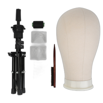 Wig Stand Mannequin Head, Brush Set, Tripod Stand