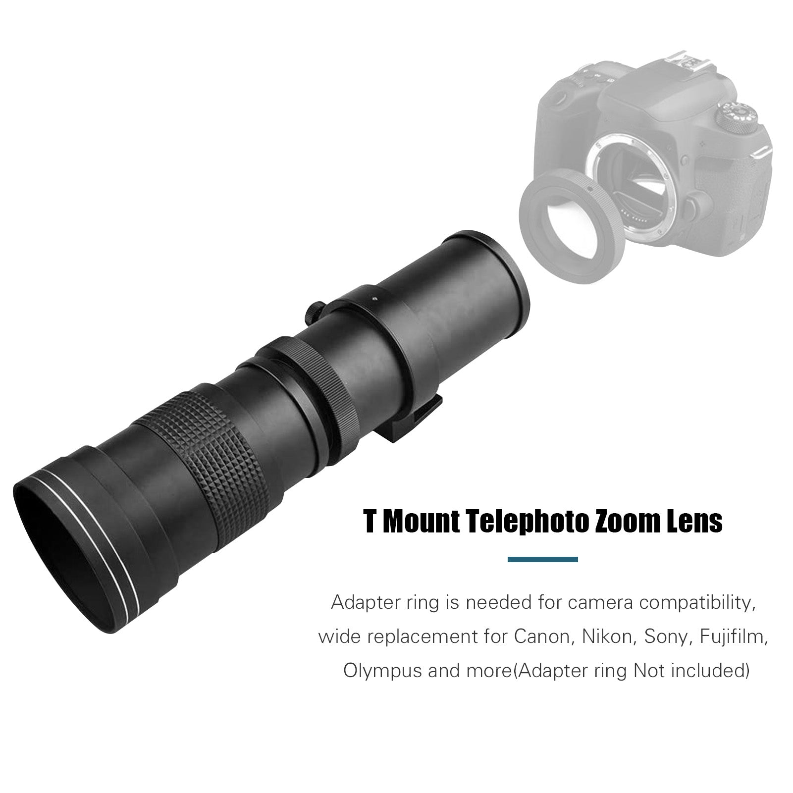 Super Telefoto Zoomobjektiv, 420-800mm Brännvidd, Universal 1/4 Gänga