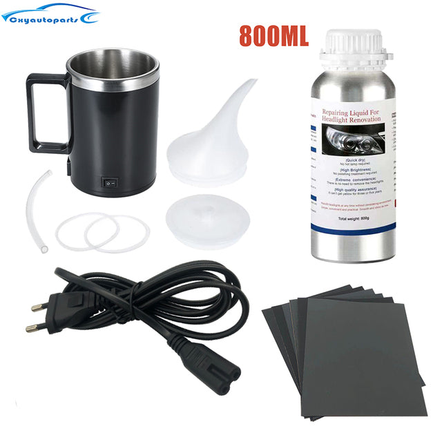 Car Headlight Polishing Kit, Repair Fluid, Scratch Remover