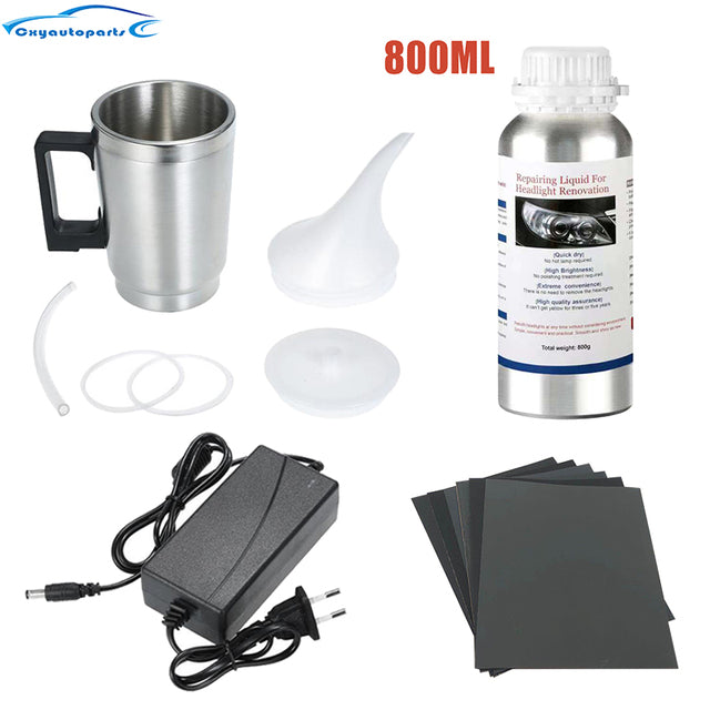 Car Headlight Polishing Kit, Repair Fluid, Scratch Remover