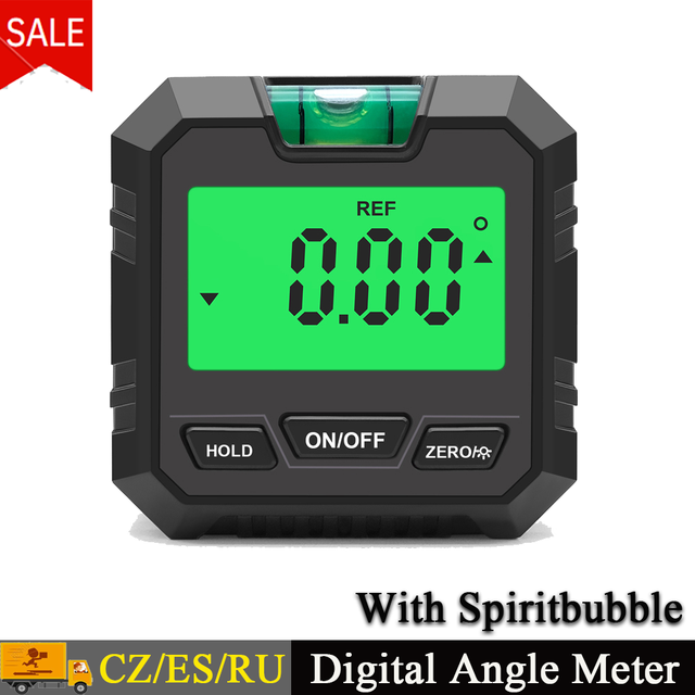 Digital Angle Meter, Magnetic Base, Absolute/Relative Measurement