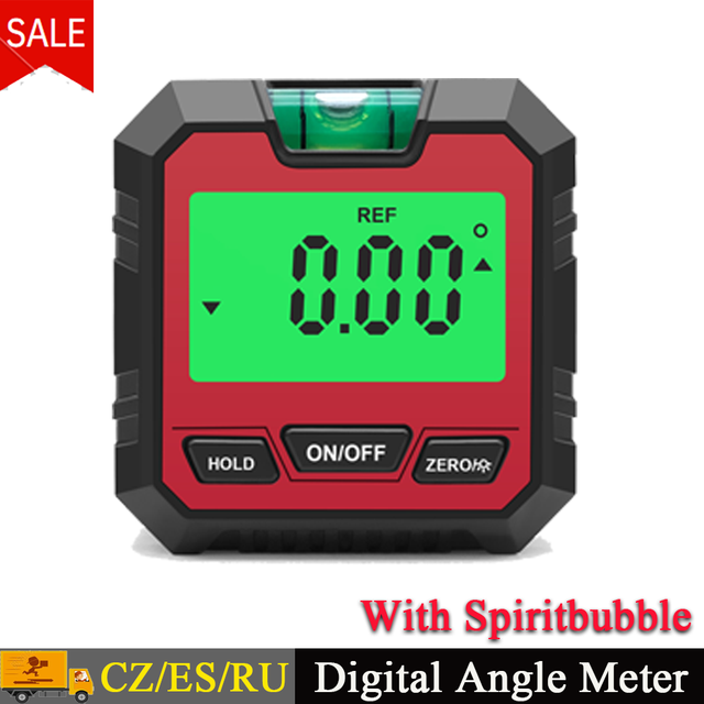 Digitale hoekmeter, magnetische basis, absolute / relatieve meting