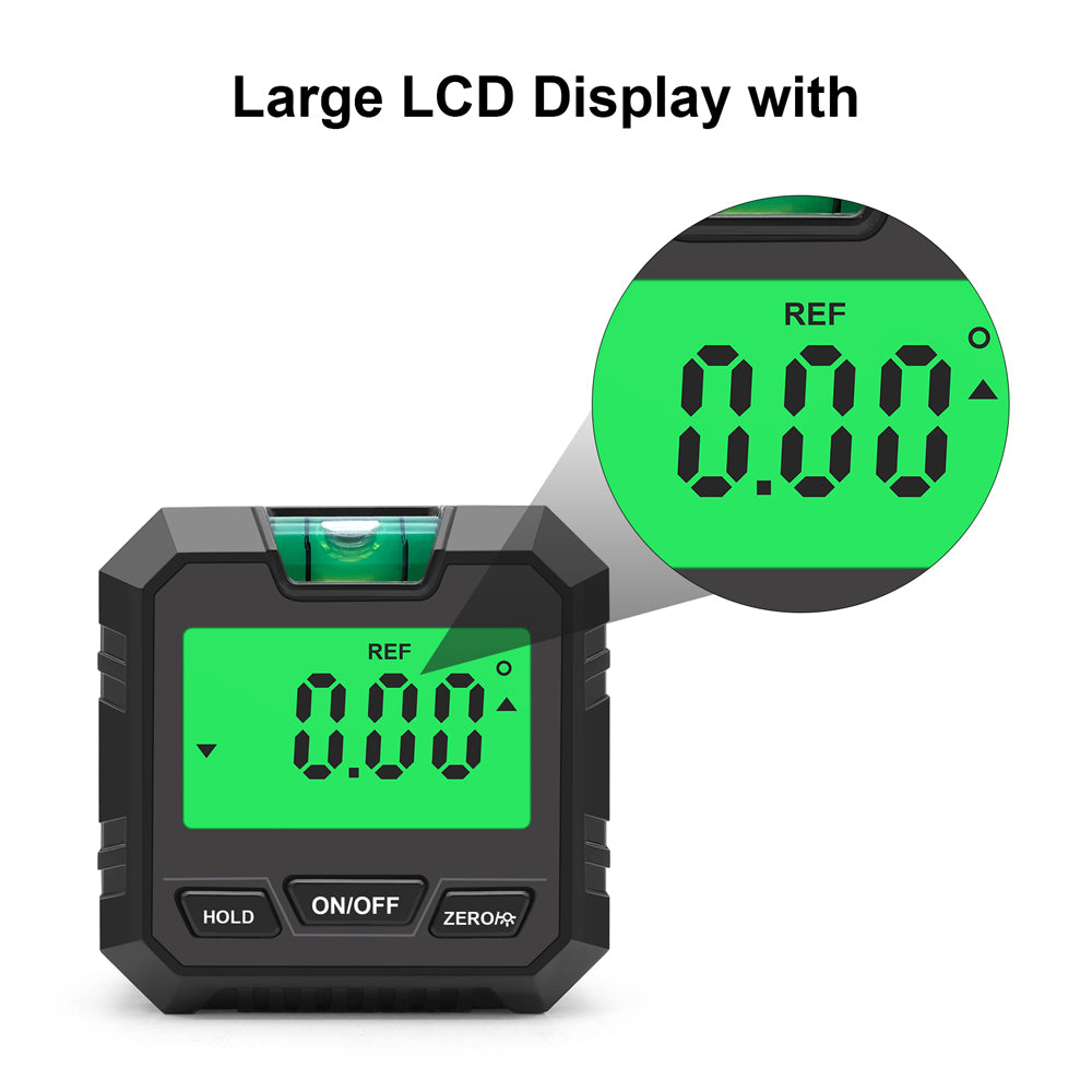 Digitale hoekmeter, magnetische basis, absolute / relatieve meting