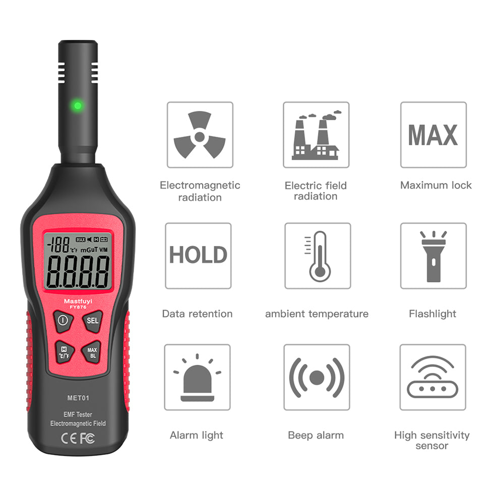 EMF-meter, hoge precisie, elektromagnetische stralingsdetector